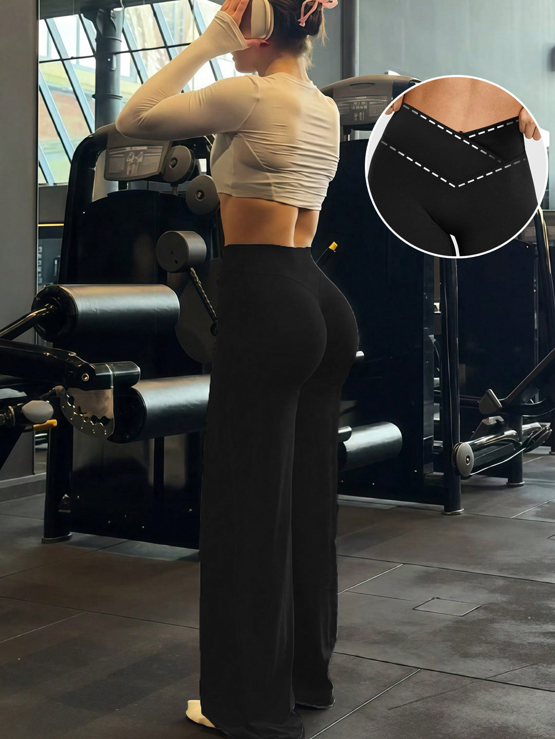 Damen Sportliche Hochtaillierte Trainingshosen R&B