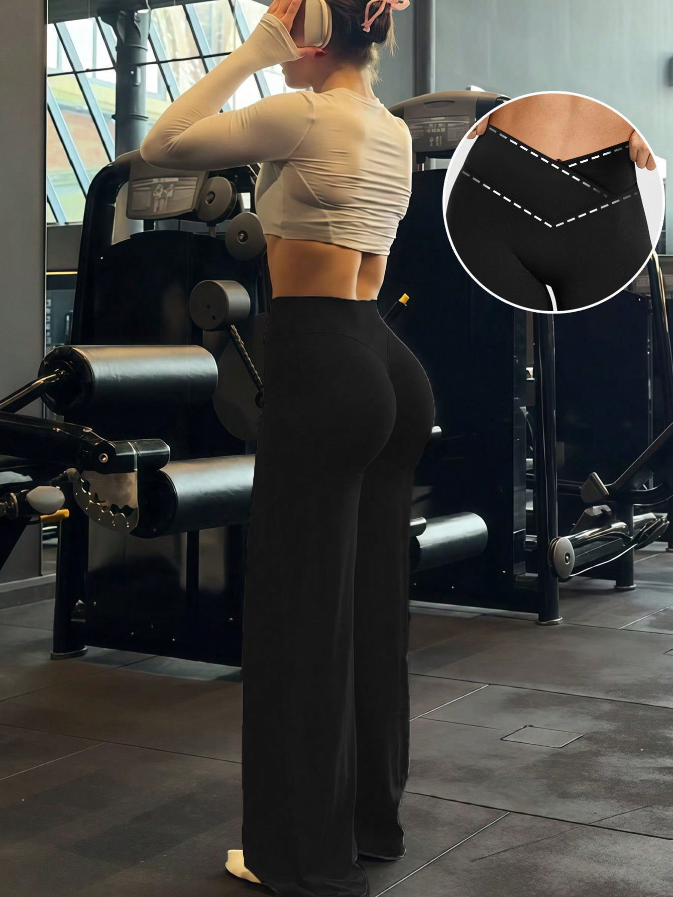 Damen Sportliche Hochtaillierte Trainingshosen R&B
