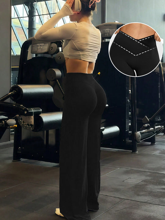 Damen Sportliche Hochtaillierte Trainingshosen R&B