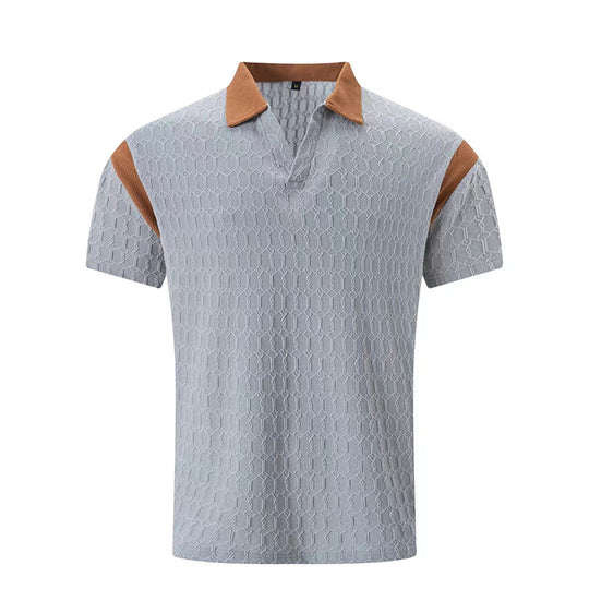 Herren Kurzarm Poloshirt mit strukturiertem Kragen und sportlichem Design R&B
