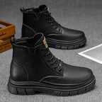 Damen Modische Schnürstiefel mit robustem Sohlenprofil und warmem Innenfutter