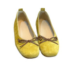 Damen Ballerinas aus weichem Veloursleder mit dekorativem Schleifendetail R&B