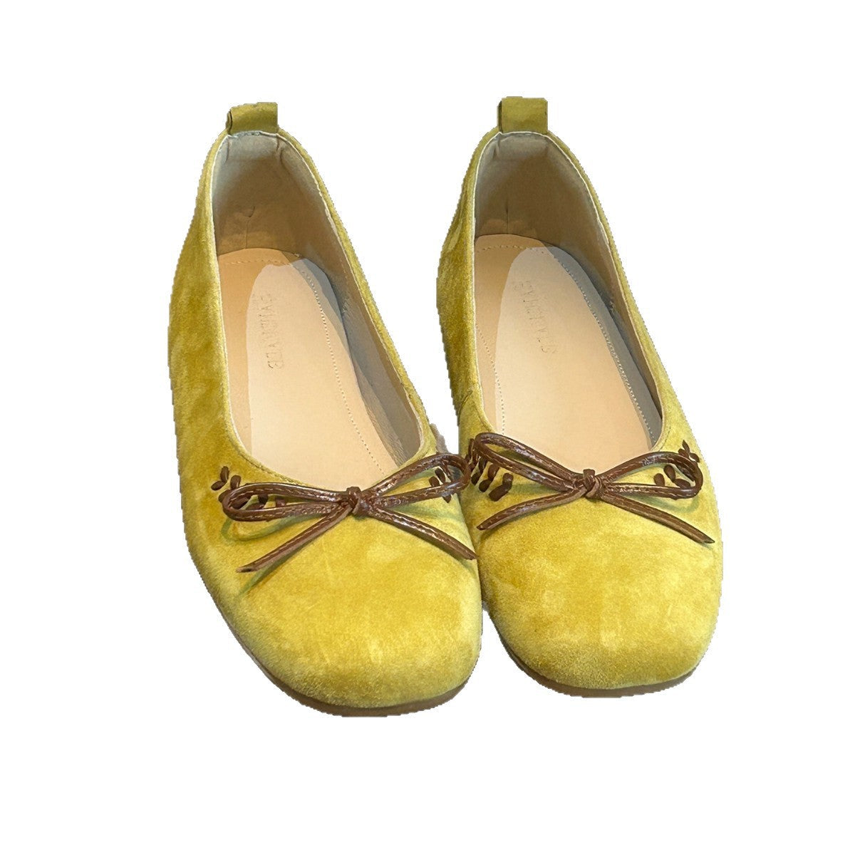 Damen Ballerinas aus weichem Veloursleder mit dekorativem Schleifendetail R&B