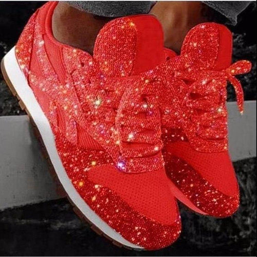 Damen Glitzernde Sport Sneakers R&B