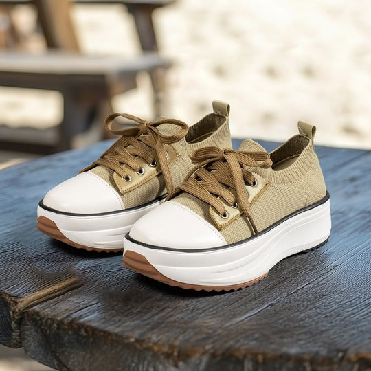 Damen Sportliche Plateau-Sneaker mit atmungsaktiver Oberseite R&B