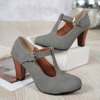 Damen T-strap Pumps mit eleganter Absatzhöhe und verstellbarem Riemen R&B