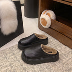 Damen gemütliche Fleece-Clogs mit rutschfester Sohle sowie weichem Kunstfell-Innenfutter R&B