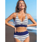 Damen Bikini-Set mit attraktivem Wickeldetail und hoch geschnittenem Unterteil R&B