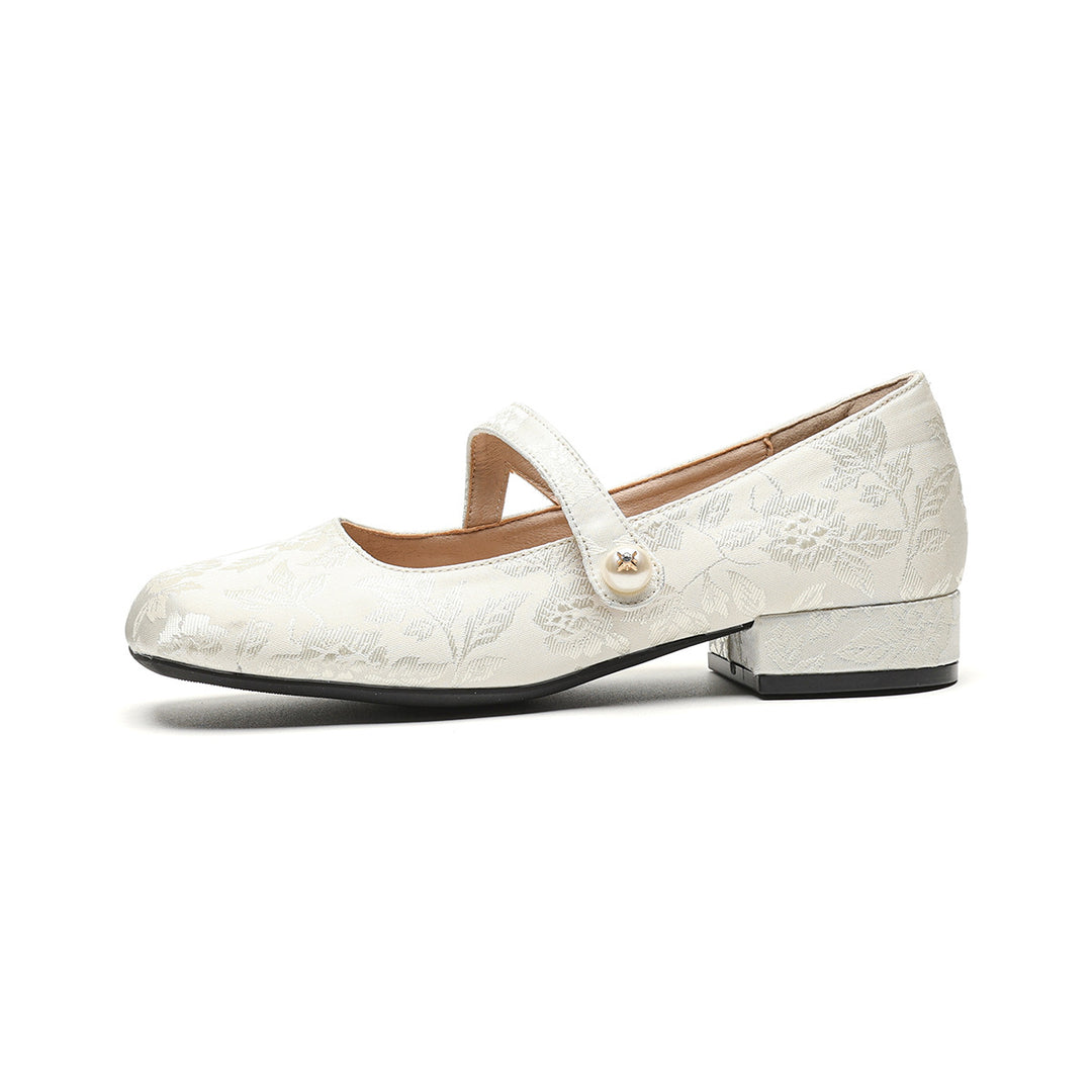 Damen Ballerinas mit elegantem Riemen und modischer Blütenverzierung R&B