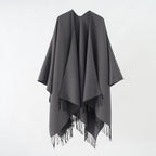 Damen Modischer Fransen-Poncho Aus Weichem Material mit Luxuriösem Fall R&B