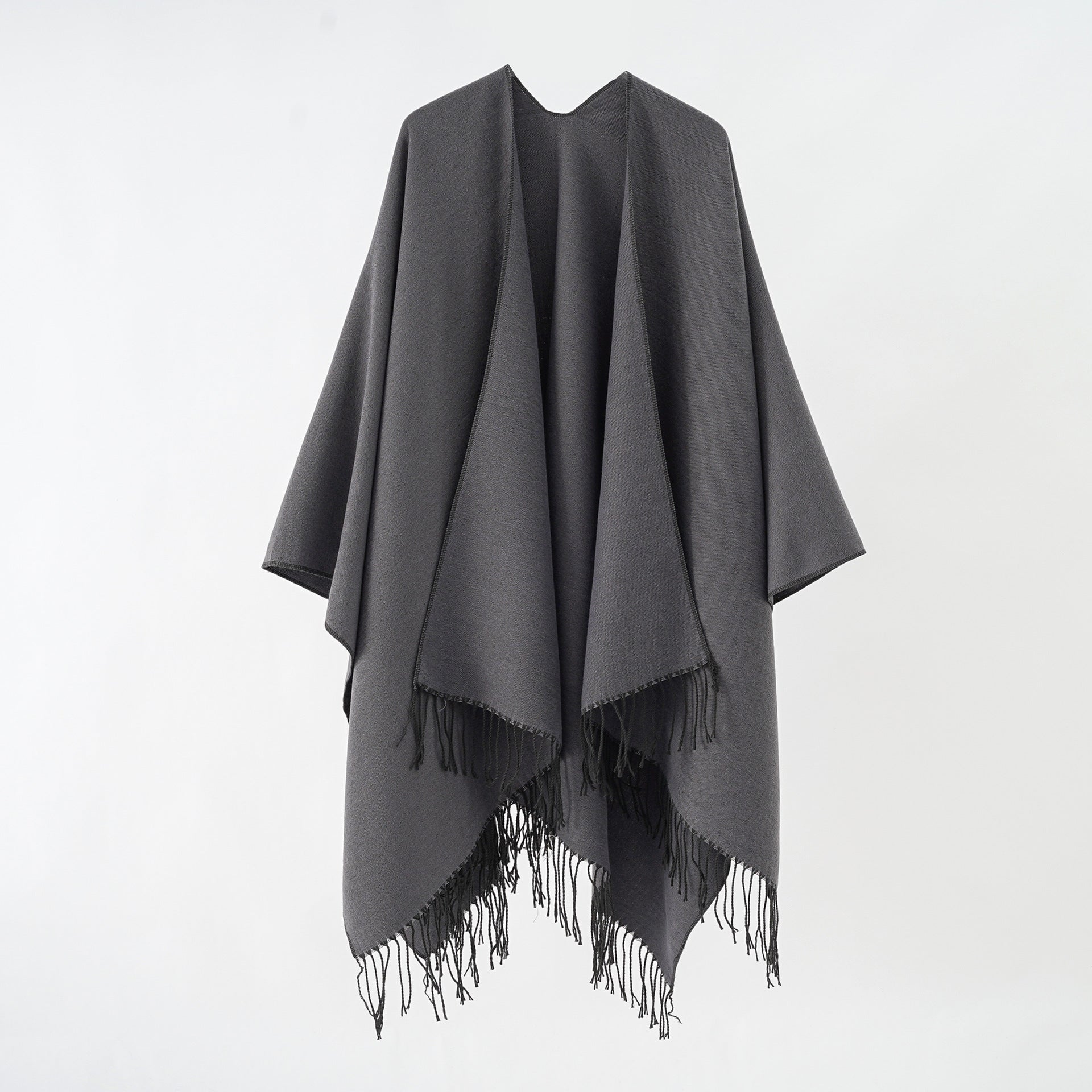 Damen Modischer Fransen-Poncho Aus Weichem Material mit Luxuriösem Fall R&B