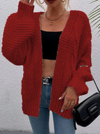 Damen Grobstrickjacke mit lässigem Schnitt und tiefen Taschen