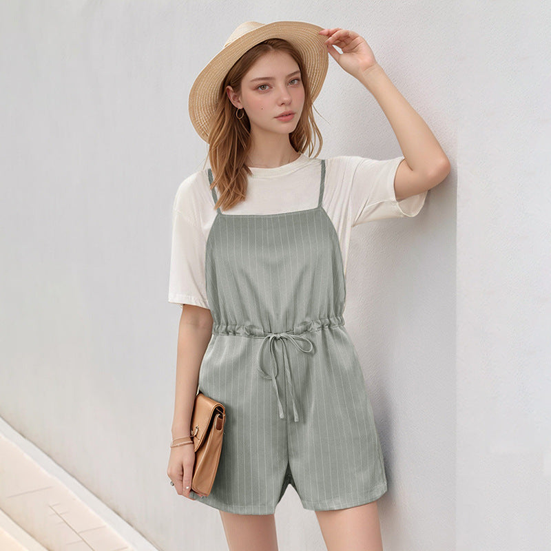 Damen Jumpsuit mit schicker Streifenoptik und verstellbarem Taillenzug R&B