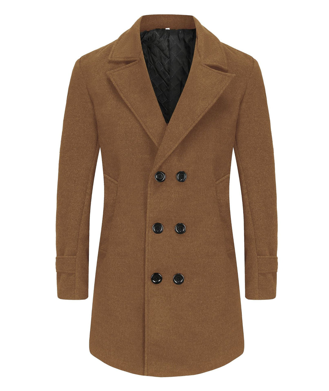 Herren stilvoller und eleganter Übercoat mit doppelter Knopfreihe R&B