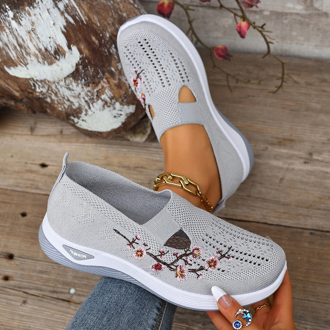 Damen Komfortable Webschuhe mit floralem Design R&B