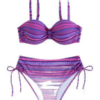 Damen Push-Up Bikini-Set mit verspielten Wickelakzenten R&B