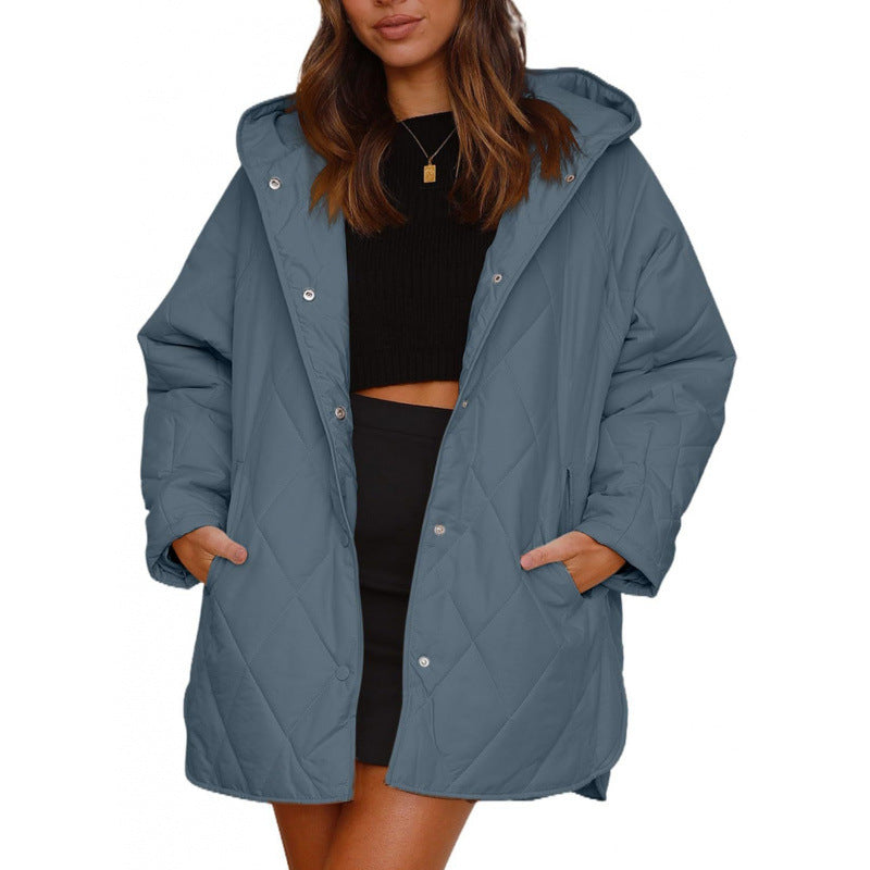 Damen warme Steppjacke mit Kapuze R&B