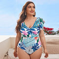 Damen Eleganter Badeanzug mit floralen Rüschendetails R&B
