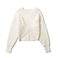 Damen Gemütlicher Strickpullover mit modernem Wickeldesign R&B