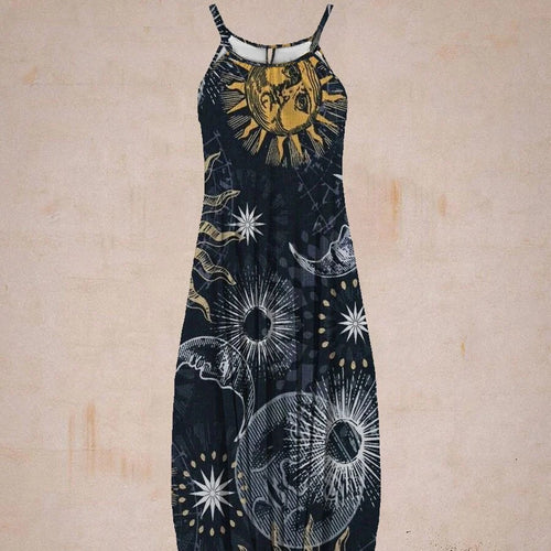Damen entspanntes Jumpsuit mit grafischem Print und verstellbaren Trägern R&B