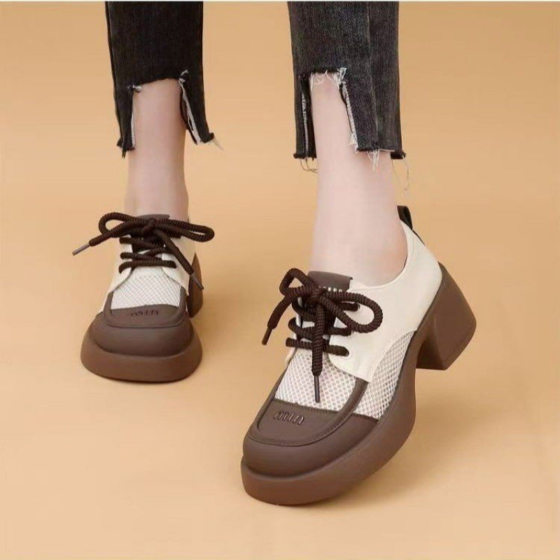 Damen Modische Sneakers mit innovativer Mesh- und Lederkombination R&B