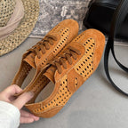 Damen elegante und luftige Schnürschuhe mit handgewR&Btem Obermaterial R&B