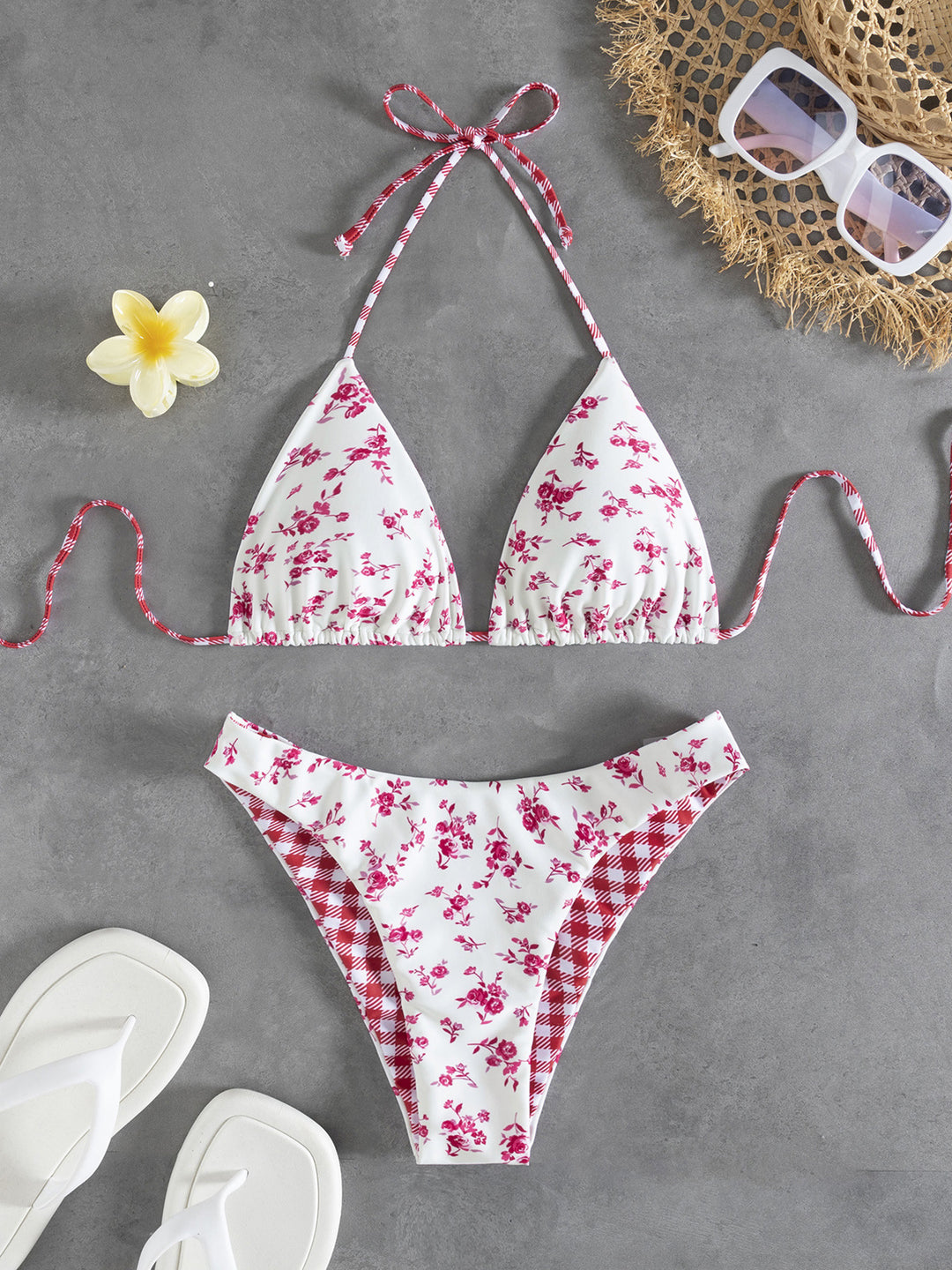 Damen Blumenmuster Bikini R&B