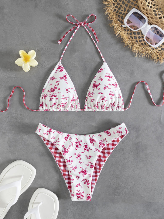 Damen Blumenmuster Bikini R&B