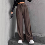 Damen Weit geschnittene Plissee-Hose mit elastischem Bund und praktischen Taschen R&B