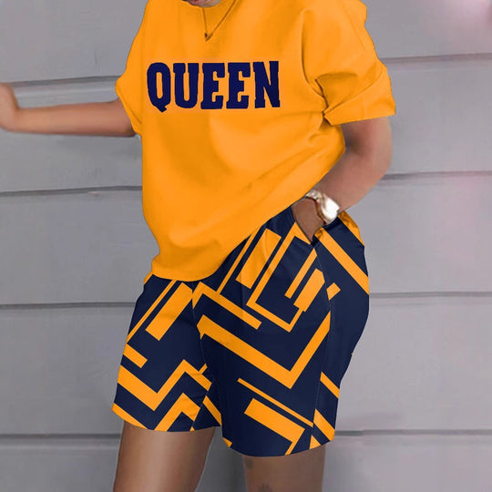 Damen Freizeitoberteil und Shorts Set R&B