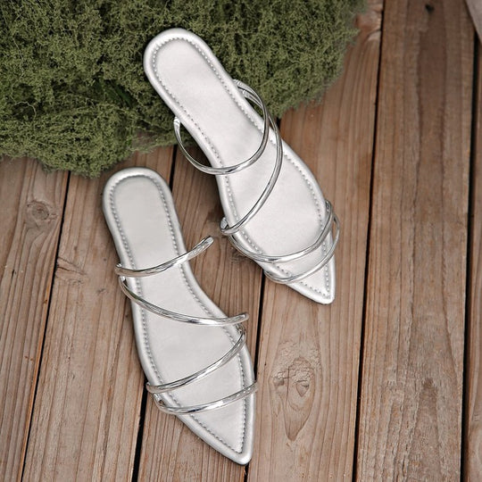 Damen elegante Riemchen-Sandalen mit funkelndem Akzent R&B