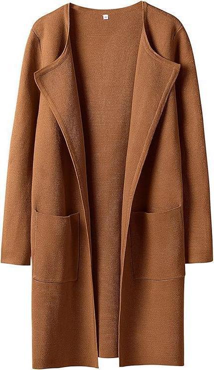 Damen Offener Strickmantel mit Taschen R&B