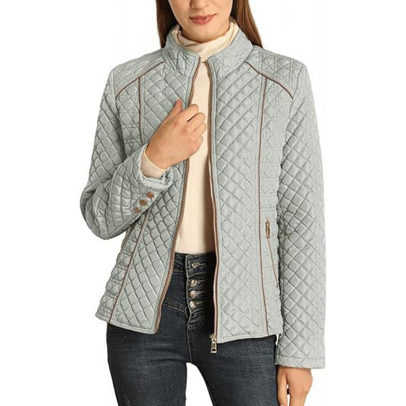 Damen gesteppte Freizeitjacke mit hohem Kragen R&B