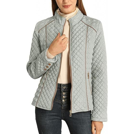 Damen gesteppte Freizeitjacke mit hohem Kragen R&B