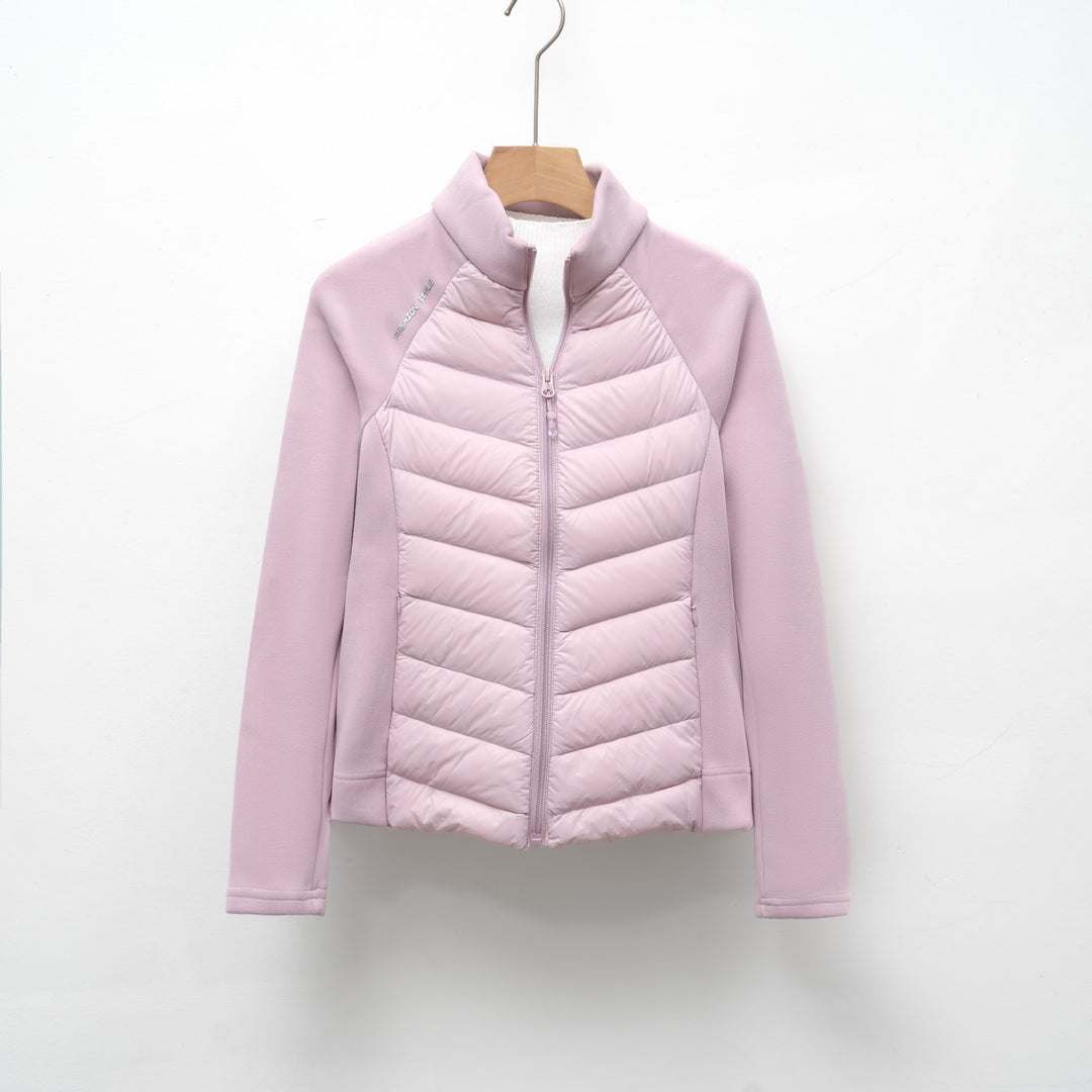Damen gesteppte Sportjacke mit hohem Kragen und funktionalen Reißverschlusstaschen R&B