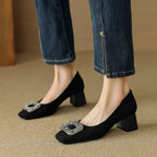 Damen elegante Pumps mit funkelndem Kristall-Akzent