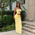 Damen Maxikleid mit elegantem Cut-Out-Design und verspieltem Rüschenelement R&B