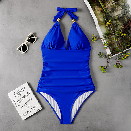 Damen Eleganter Bademode-Einteiler mit raffinierten Rüschendetails R&B