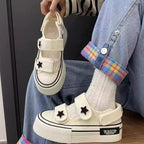 Damen Sneaker mit doppeltem Klettverschluss und verspielter Sternapplikation R&B
