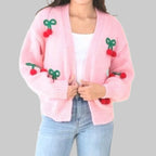 Damen Verspielter Strick-Cardigan mit dekorativen Details