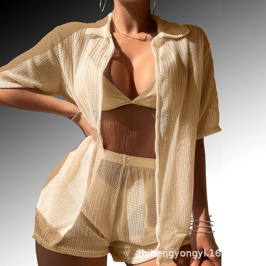 Damen Freizeitanzug mit luftigem Strickdesign R&B