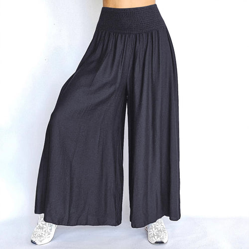 Damen Weite Palazzo-Hose mit elastischem Bund und fließendem Stoff R&B