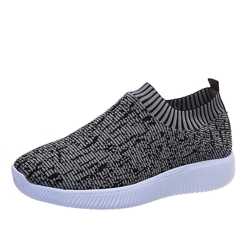 Damen Slip-On Sportschuhe mit atmungsaktiver Strick-Oberfläche und rutschfester Sohle R&B
