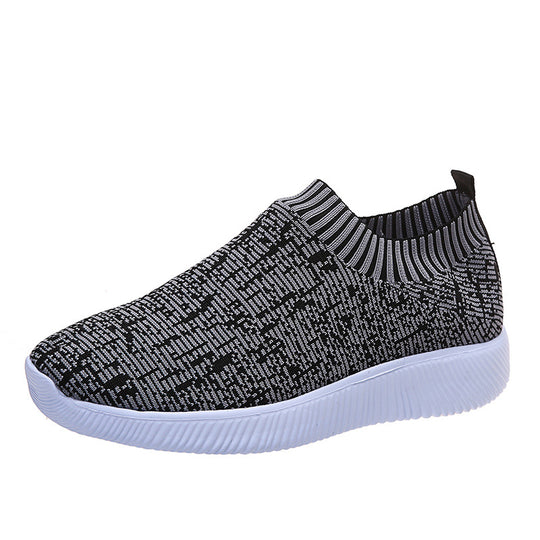 Damen Slip-On Sportschuhe mit atmungsaktiver Strick-Oberfläche und rutschfester Sohle R&B