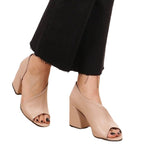 Damen Peeptoe High Heel Sandalen mit elegantem Schnitt und robustem Blockabsatz R&B