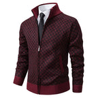 Herren moderner Strickjacke mit floralem Zopfdesign R&B