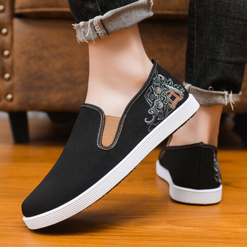 Damen modische Stoffslipper mit elegantem Stickmuster R&B