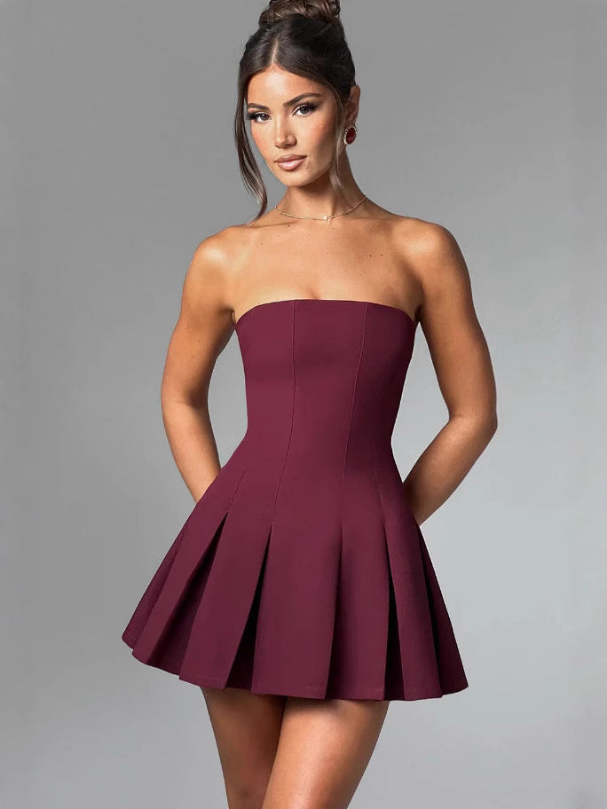 Damen Strapless Mini-Kleid mit elegantem Rock-Design R&B