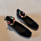 Damen Ballerina-Schuhe mit verspieltem Riemendetail und bequemer Sohle