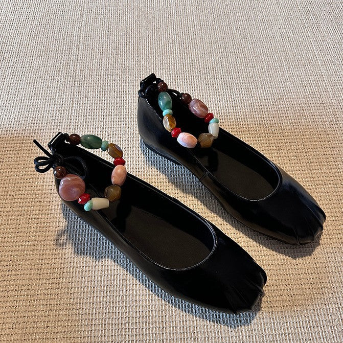 Damen Ballerina-Schuhe mit verspieltem Riemendetail und bequemer Sohle
